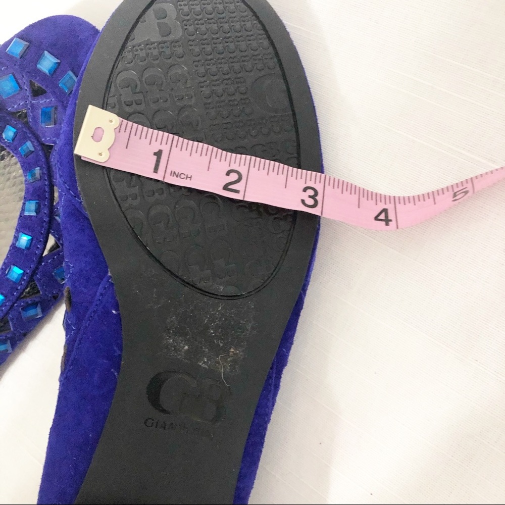 Gianini Bini blue laser cut jeweled flats - Picture 9 of 11